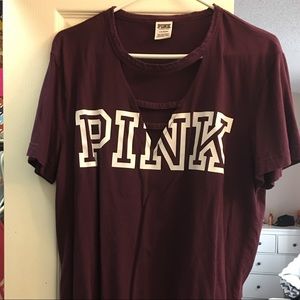 Victoria Secret Pink strappy campus tee.